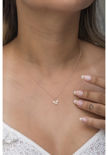 Nereze 925 Ayar Gümüş Rose Minik Yusufcuk Kolye