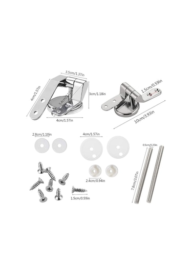 Lebıhmurah Bf1579 2 Çift Klozet Menteşesi Bağlantı Elemanları Ahşap Reçine Klozet Kapakları İçin Yedek Menteşeler Ve Armatürler