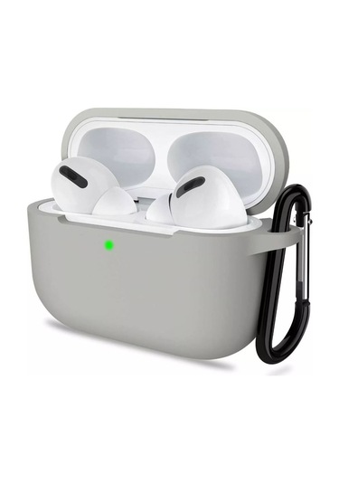 Airpods Pro 3 2025 Uyumlu Mat Silikon Kılıf 1 Kalite +kanca Gri