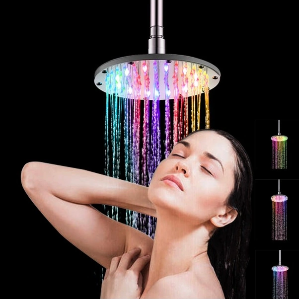 Fortunelane Renkli Led Işıklı 6 İnç Yağmur Duş Başlığı - Modern Tasarım Diğer Diğer