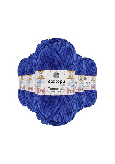 5 Adet Yumurcak Kadife El Örgü İpi Gece Mavisi K524