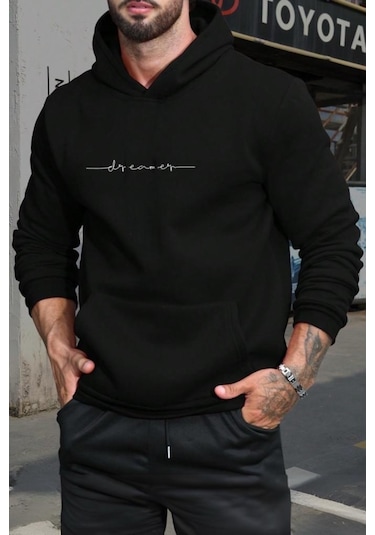Oksit Dreamer Ön Yazı Baskılı Erkek Sweatshirt 001