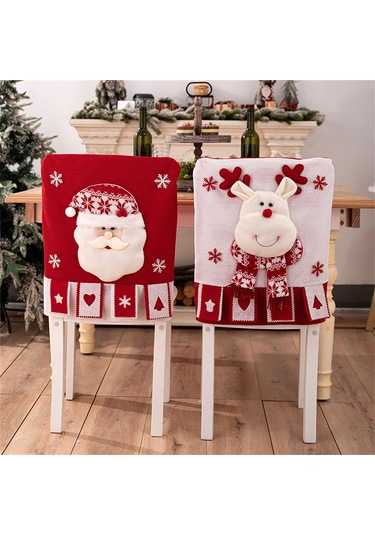 Noel İçin İdeal Elastik Sandalye Kılıfı. Yıkanabilir Kumaş, Canlı Renkler, Sandalyeleri Süslemek İçin Mükemmel.