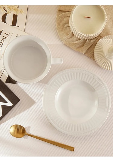 Skyphos Antika Yunanistan Temalı 280 Ml Hediye Çay Kupası Ve Tabağı 316307656 Beyaz