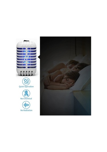 Ulzyvf Mini Ev Sinek Öldürücü Lamba, Elektrikli Sinek Raketi, Sessiz Çalışma Böcek Tuzak Lambası Beyaz Beyaz