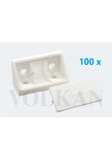 Plastik Kapaklı Köşe Bağlantı 100 Adet Beyaz Renk