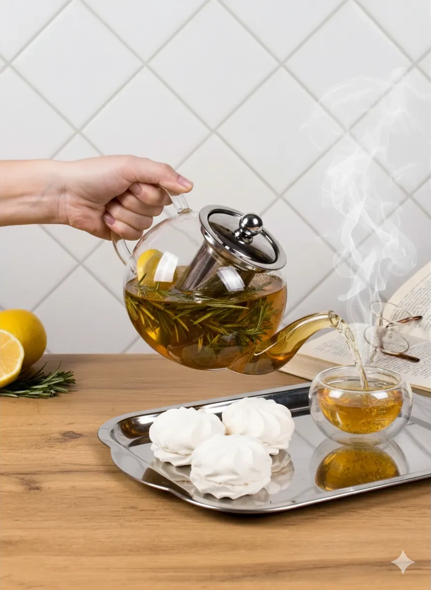 Cnglass Çıkarılabilir Filtreli Demlik 1200 Ml 310788297 Beyaz