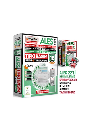 2026 ALES ÖSYM Tıpkı Basım Çıkmış Soru 18li Deneme Paketi Video ve Dijital Çözümlü Türkiye Geneli