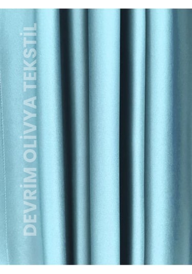 Devrim Olivya Tekstil Lüks 1. Sınıf Özel Dikim Mavi Blackout Işık Geçirmez Fon Perde Ekstraforlu Karartma Blackout Mavi