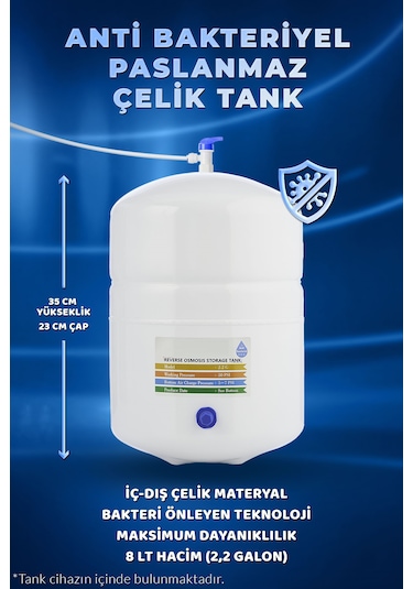 AquaFlo 13 Aşamalı Çelik Tanklı Su Arıtma Cihazı Sdnp13-m-s