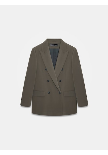Dilvin 60784 Kruvaze Blazer Ceket-haki Haki