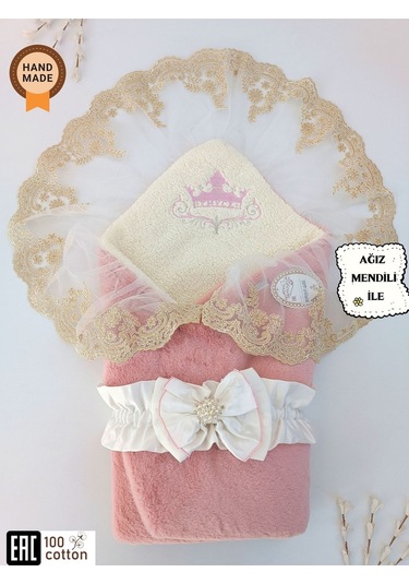 Kışlık Bebek Kundağı Unisex Bebek Dış Kundak Battaniyesi Hastane Çıkışı Kundak Battaniye Somon