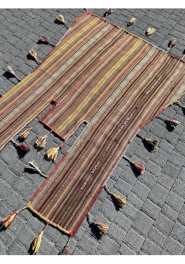 El Dokuması Kilim Kapılık 90 x 110 Yün Eski Özbek Tekkesi Kapılığı
