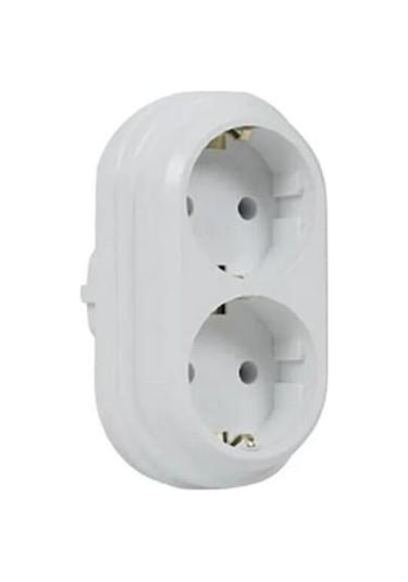 İkili Topraklı Fiş-priz Düz Tip Beyaz