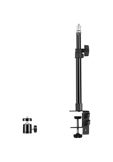 Dofolink Masaüstü Fotoğraf/videografi Ayaklığı - Yükseklik Ayarlı Alüminyum - Telefon Tutucu İle Kugulü Bir Başa