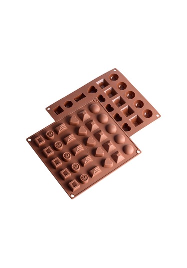 Moveevo Kahve Rengi 30 Farklı Şekil Silikon Kalıp - Yemek Dereceli, Anti Yapışkan, Fırın/mikrodalga Uyumlu Baking & Dondurma Kalıbı Çok Renkli