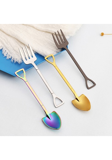 Kosona 304 Paslanmaz Çelik Dondurma Kasa Spoon, Ev/parti İçin Kreatif Çekirdekli, 12cm, El Yeme/çay Karıştırma Uygun, Titanium Rengi Diğer