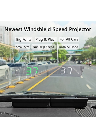 Dianziye Araç Gps Hud Yüksek Kaliteli Görüntü Hız Gösterici Usb İle Otomatik Bağlanma Ve Entegre Kurulum Sistemi Km/h, Yeşil Işık