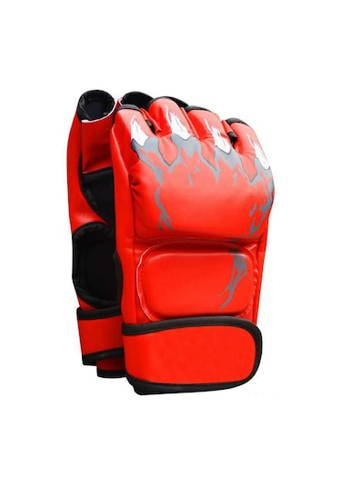 Reedark Erkekler İçin Savaşçı Kaplan Pençe Yarım Parmaklı Eldiven, Sanda Ve Boks İçin Zırhlı, Sert Zeminlerde Kullanıma Uygun Siyah Siyah