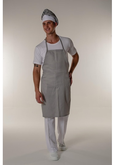 Siyah Piyedepul Aşçı Ve Mutfak Askılı Önlük-Siyah