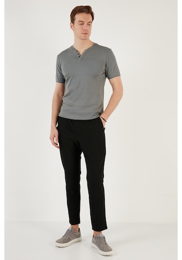Buratti Pamuklu V Yaka Slim Fit Erkek T Shirt 5902122 Açık Haki
