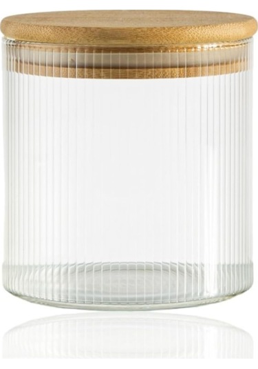 Ml Çizgili Kavanoz - Yuvarlak Ahşap Kapaklı Hava Geçirmez, Tatlı, Baharat, Gıda Saklama Kabı, Kokusuz Dayanıklı Cam Saklama Kabı, Kavanoz Siyah