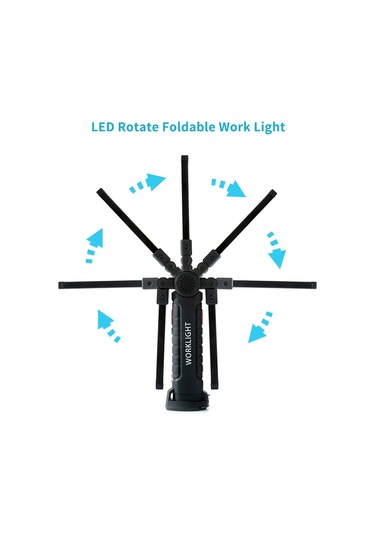 Neevoyu Usb Şarjlı Katlanabilir Döner Led El Feneri - 5 Modlu, Manyetik Tabanlı, Kamp & Acil Durum Işığı Çok Renkli