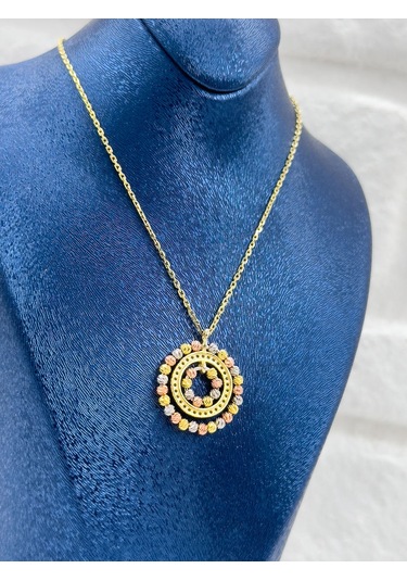 Üç Renkli Dorika Model Kadın Gümüş Set Takımı Gümüş