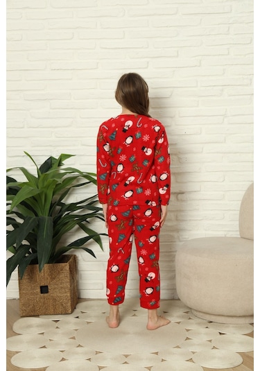 Sleeproom Çocuk Kışlık Kaliteli Polar Pijama Takımı Kırmızı