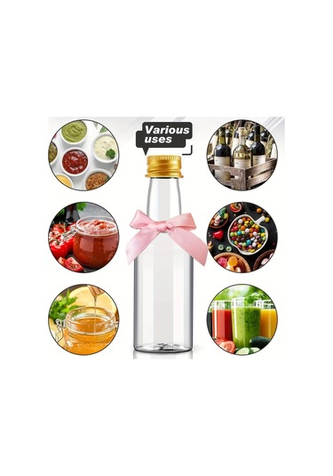 Willowhaven Golden 36 Parça 50 Ml Kapaklı Şeffaf Plastik Mini Likör Şişeleri