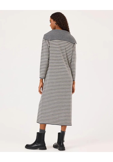Scl Uzun Kollu Midi Boy Triko Kadın Elbise 10002421711008 Gri