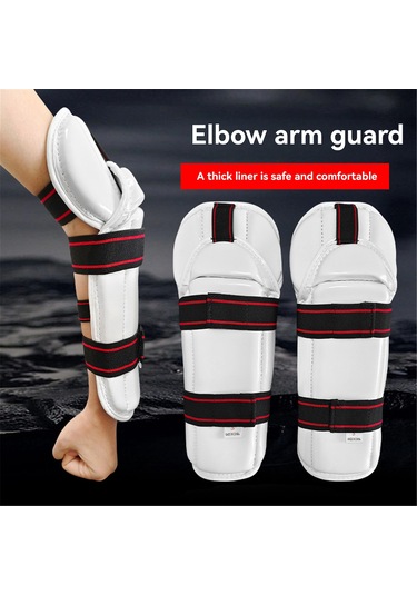 Reedark Genç Ve Yetişkinler İçin Kalınlastırılmış Pu+eva Malzeme, Ayarlanabilir Kayışlı Taekwondo, Karate, Boksa Koruyucu Kolluk Beden Boyu 156-175 Cm İçin L Boyutu Beyaz