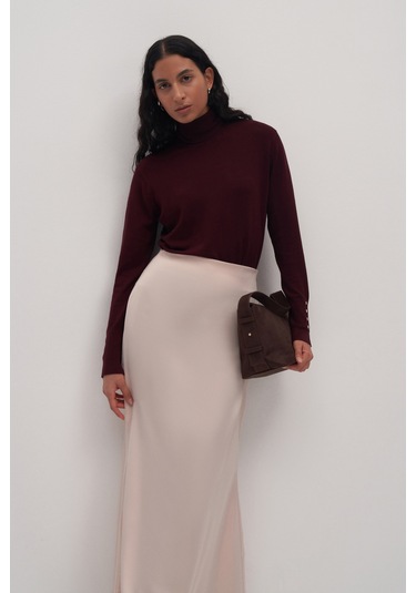 Maxi Saten Etek Ekru