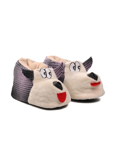 Mor-bej Kadın Panduf Köpekli Panduf G Mor-bej Bej - Mor