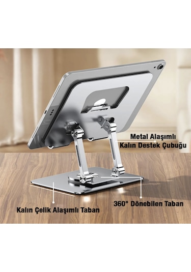 360 Dönebilen Ayarlanabilir Komple Metal Tablet Standı