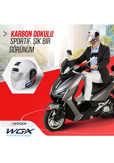 Wogen Karbon Yarım Kask Beyaz