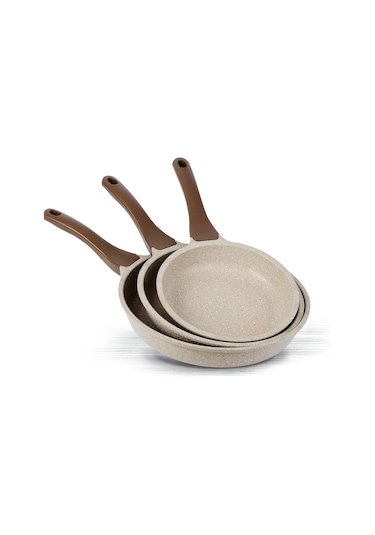 Thermoad 3’Lü Granit Döküm   Tava Seti 20-24-28 Cm Vizon