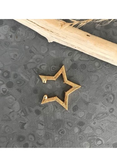 Altın Kaplama Sıkıştırma Yıldız Kıkırdak Küpe Altın