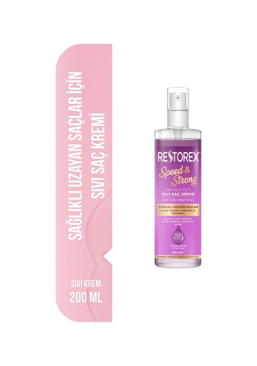 Restorex Speed Strong Işıltılı Bakım Sıvı Saç Kremi 200 Ml - Sarmaşık Özlü, Sağlıklı Uzama, Dökülme Karşıtı