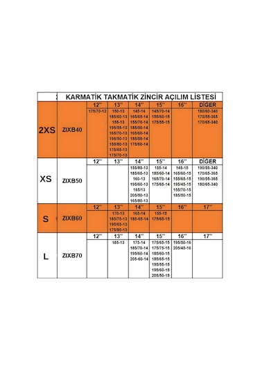 Xs Araç Kar Patinaj Zinciri Takmatik 15