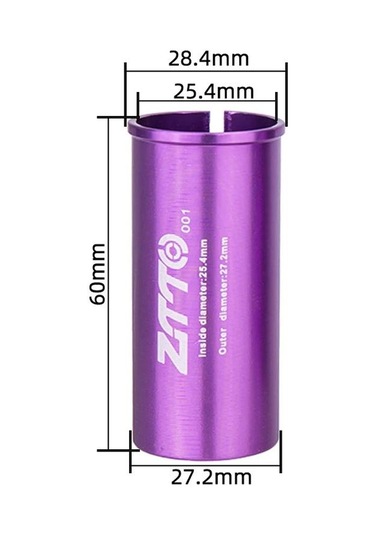Sones 25,4-27,2 Mm 001 2 Adet Ztto Bisiklet Sele Borusu Dönüşüm Manşonu Redüktör Kapağı Mor