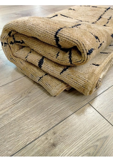 Çam Halı Bodrum Bdr 124 Hardal Özel Latex Kaymaz Tabanlı Kilim