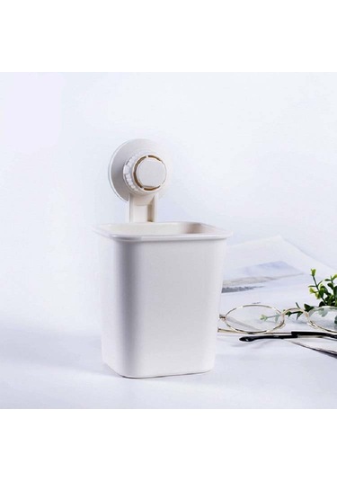 Sones Vakumlu Duvar Diş Macunu Diş Fırçası Tutucu Banyo Rafı Beyaz Diğer