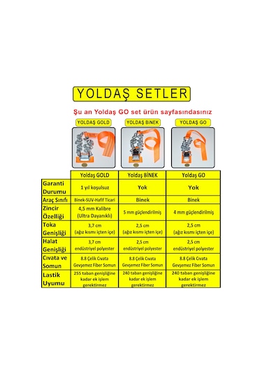 Yoldaş Takmatik Go Set Kar Zinciri Takmatik Zincir Kar Paleti