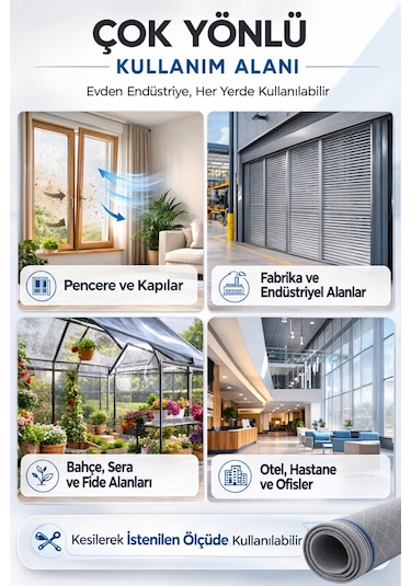 Respilon- Odera Yeni Nesil Sineklik - 3 Katmanlı Toz Polen Alerjen Pencere Filtresi 600x120 Cm