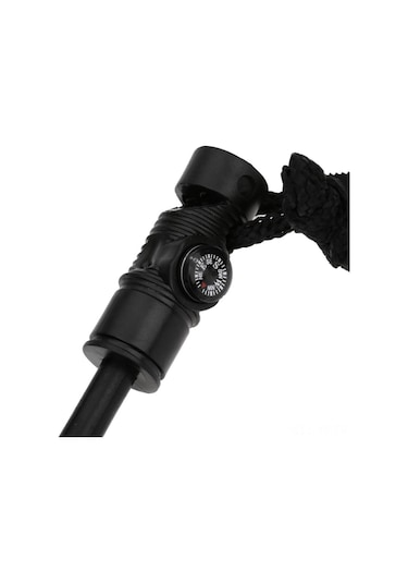 Yifomall Metal Ve Abs Malzeme, Pusula İle Islık, 6.6cm Çakmak Taşı, 46g Ağırlık, Yangın Başlatıcı Aleti Siyah