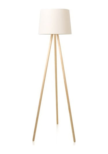 Evidea Lighting Ahşap Ayak Tripod Lambader - Natürel / Beyaz Natürel / Beyaz
