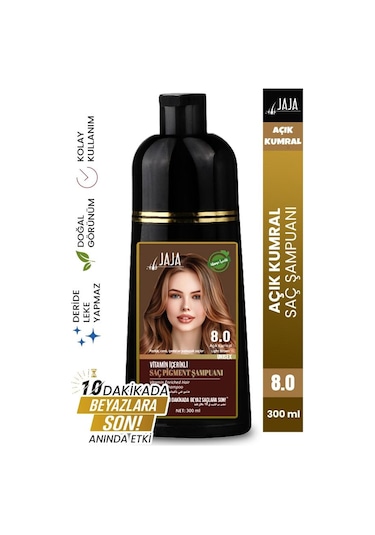 Jaja Vitamin İçerikli Saç Pigment Şampuanı Unisex 300 Ml 8.0 Açık Kumral Tüm Saçlar