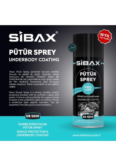 Sibax Gövde Altı Koruma Darbe Koruyucu Pütür Sprey Siyah 400 Ml