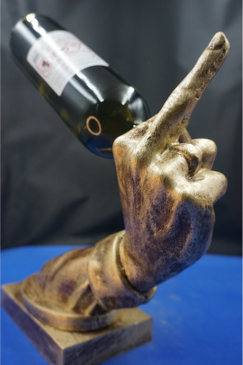 Özel Tasarım Şaraplık Yağdanlık Nh. Biblo Heykel Ev Dekorasyon Hediyelik Aksesuar 27 Cm Altın